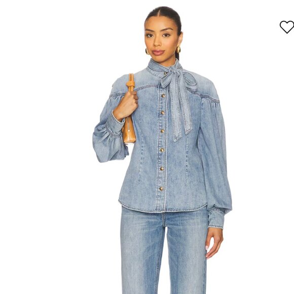 Zimmermann Light Blue Denim Blouse - Picture 1 of 9